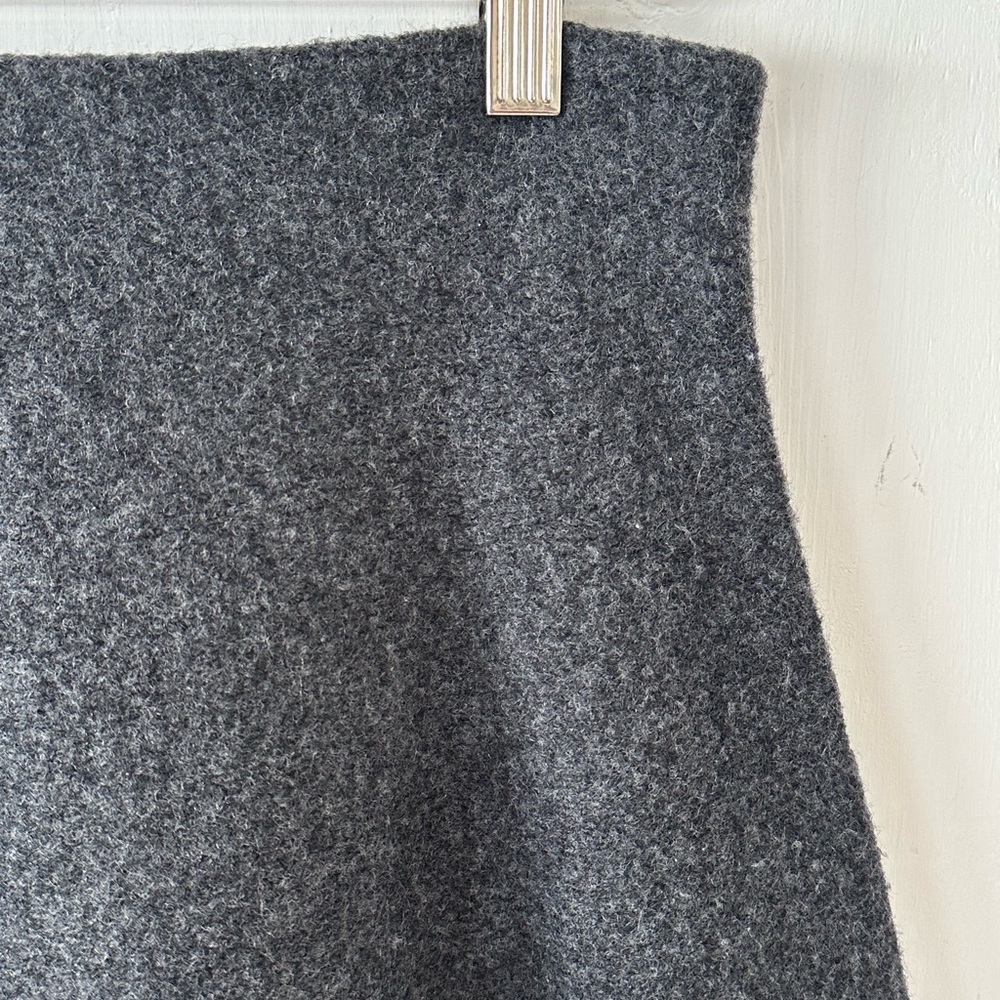 Uniqlo Wool Blend A-Line Skirt Sz S Grey Elasticized Waist - Picture 7 of 9
